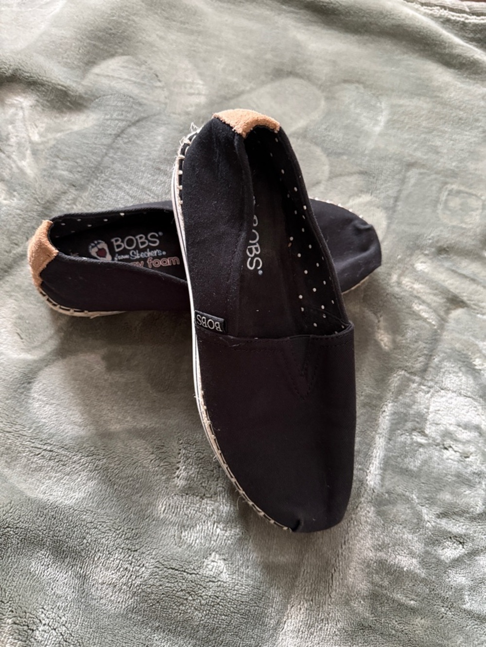 BOBS from Skechers Black Canvas Slip-On Loafers - Picture 4 of 11